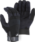 2137BK - Black Armor Skin Mechanics Glove with Colored Knit Back image 0
